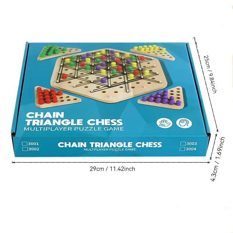 Triggle Spiel mit Gummibänder - Triangle Gummiband Spiel - Taktikspiel für 2-4 Spieler