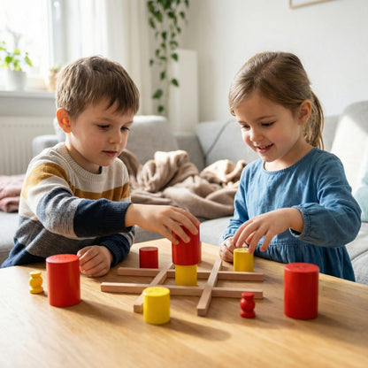 Tic Tac Toe Extrem aus Holz - Strategiespiel für Kinder und Erwachsene