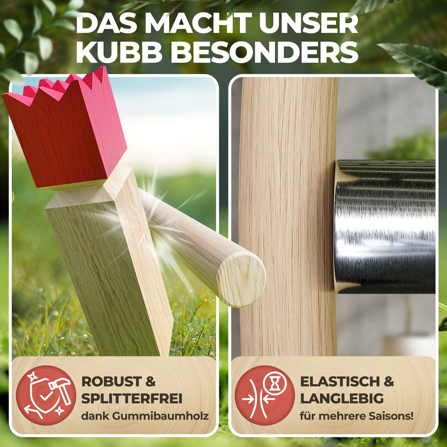 Kubb Wikingerspiel 2er Set [Basic + Premium]