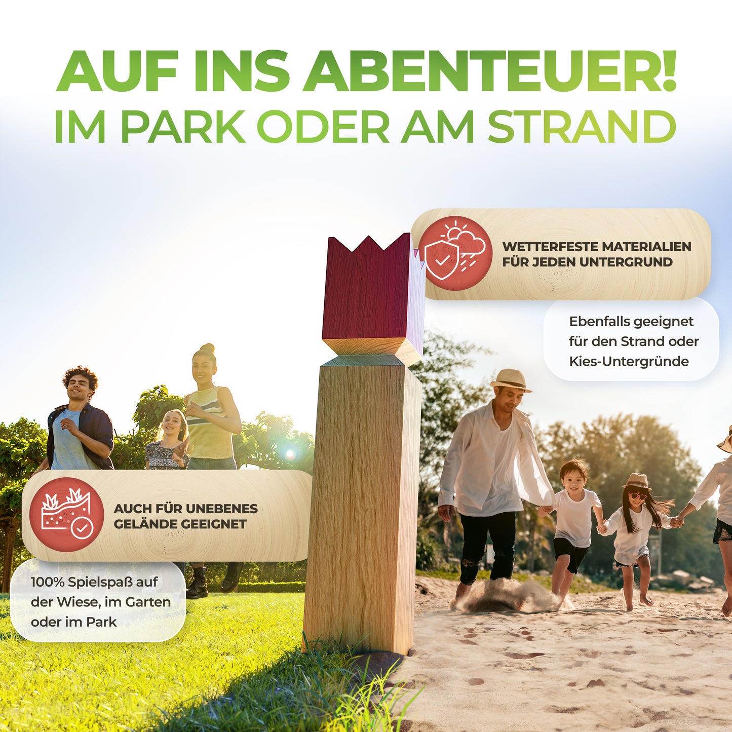 Kubb Wikingerspiel 2er Set [Basic + Premium]