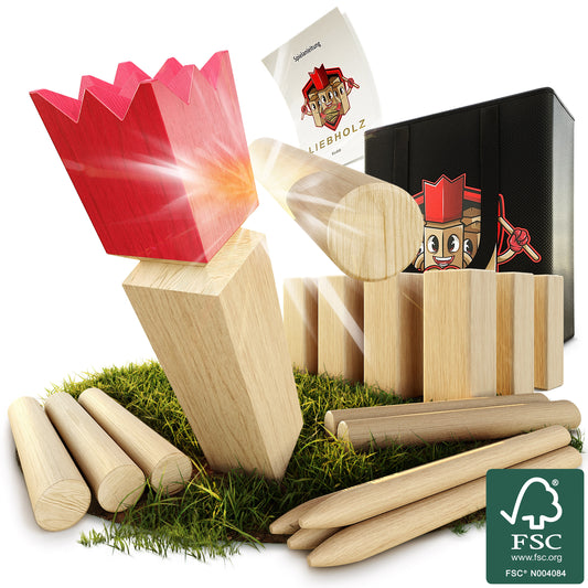 Kubb Wikinger Wurfspiel [Größe XL] - spannendes Outdoorspiel für Kinder und Erwachsene