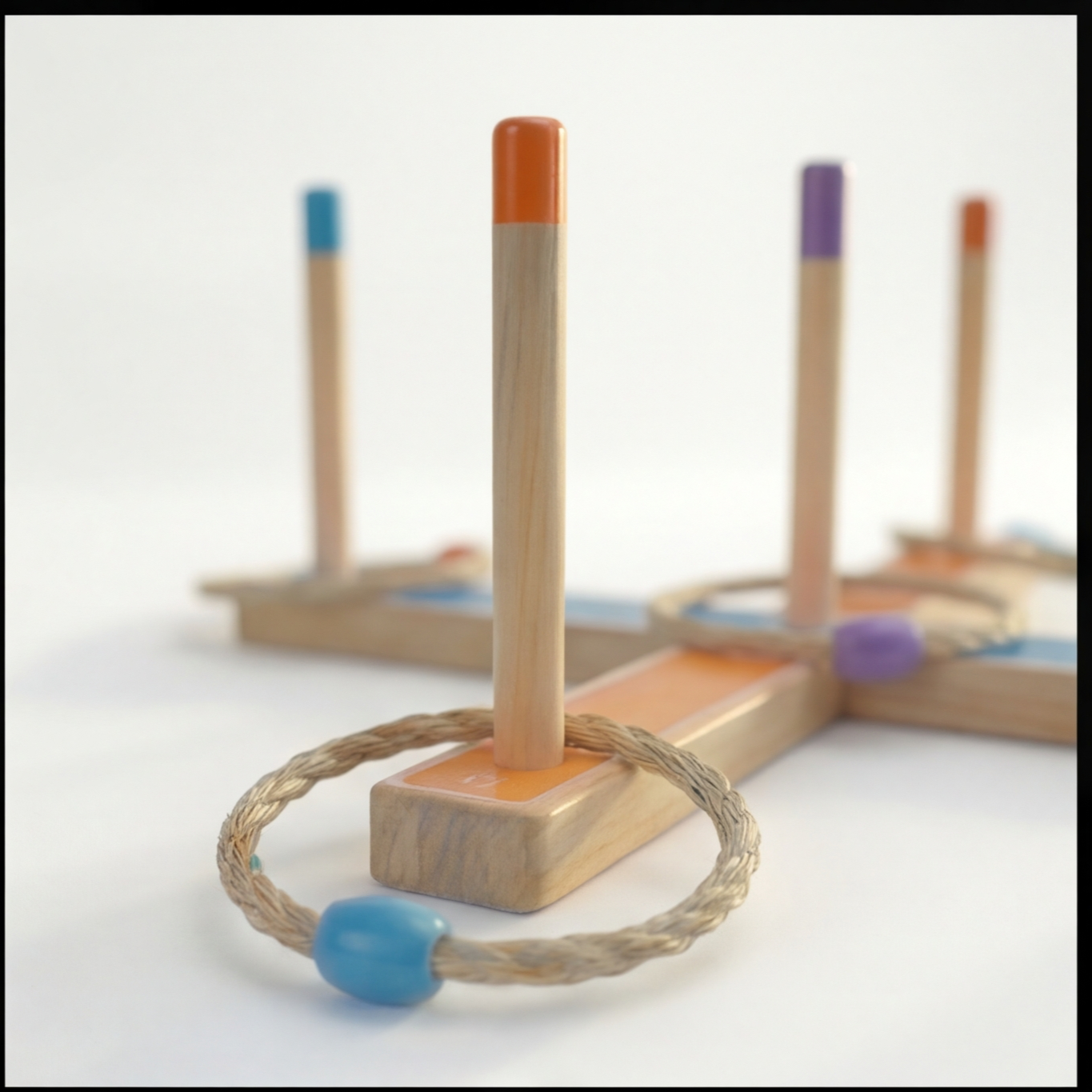 Outdoor Ringwurfspiel aus Holz inkl. 5 Wurfringen