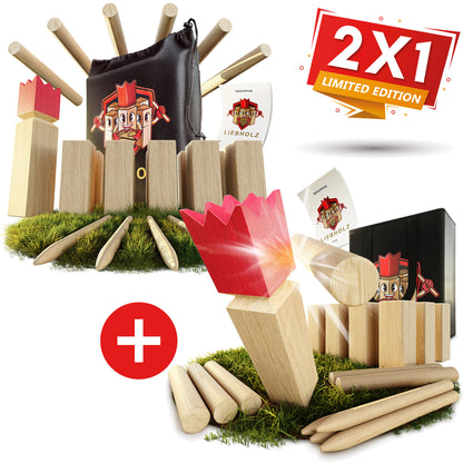 Kubb Wikinger Wurfspiel 2er Set [Größe L & XL]