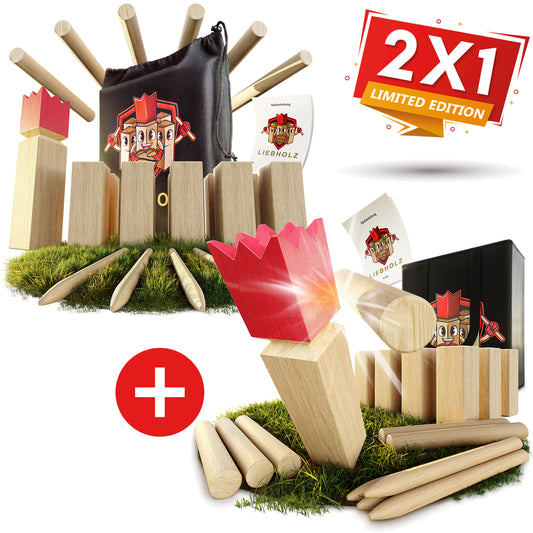 Kubb Wikinger Wurfspiel 2er Set [Größe L & XL]