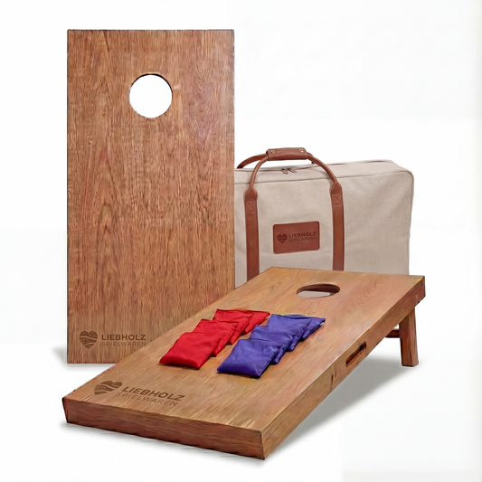 Cornhole Premium Set aus Holz – Outdoor Wurfspiel für Garten