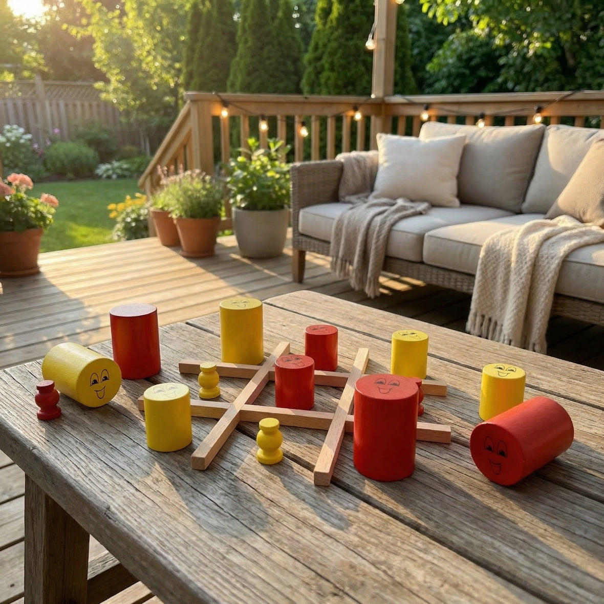 Tic Tac Toe Extrem aus Holz - Strategiespiel für Kinder und Erwachsene