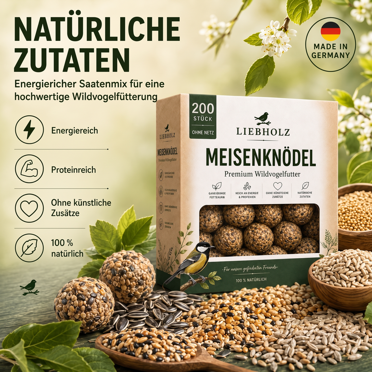 Meisenknödel ohne Netz (200 Stück)
