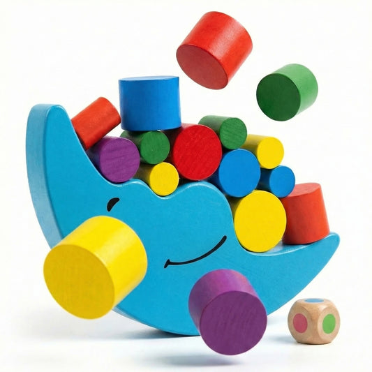 Mond Balancier Spiel aus Holz - Montessori Spielzeug für Kinder