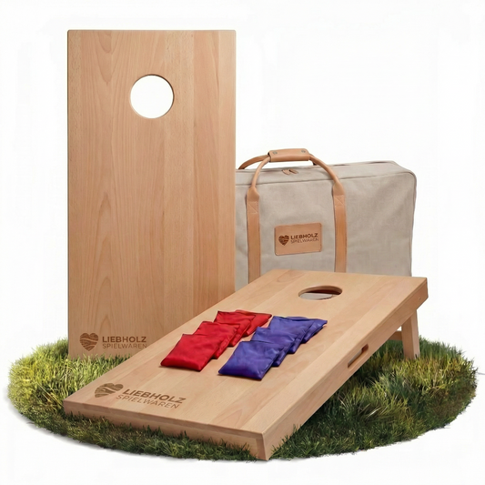 Cornhole Premium Set aus Holz – Outdoor Wurfspiel für Garten
