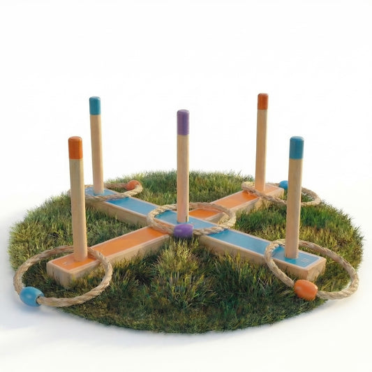 Outdoor Ringwurfspiel aus Holz inkl. 5 Wurfringen