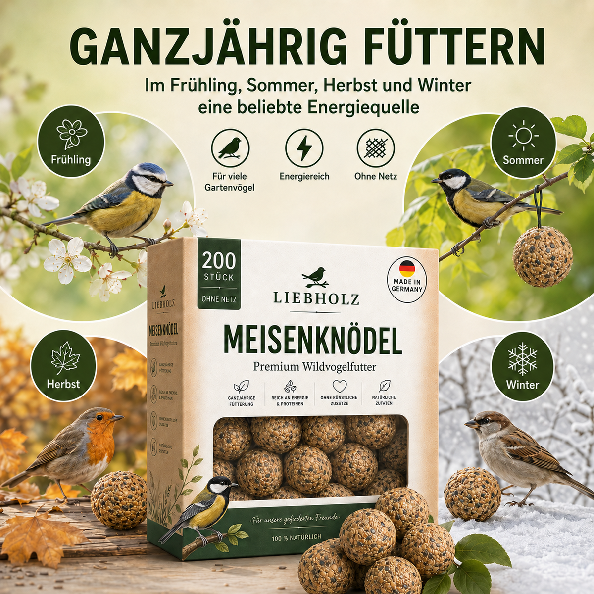 Meisenknödel ohne Netz (200 Stück)