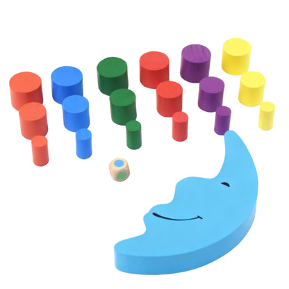 Mond Balancier Spiel aus Holz - Montessori Spielzeug für Kinder