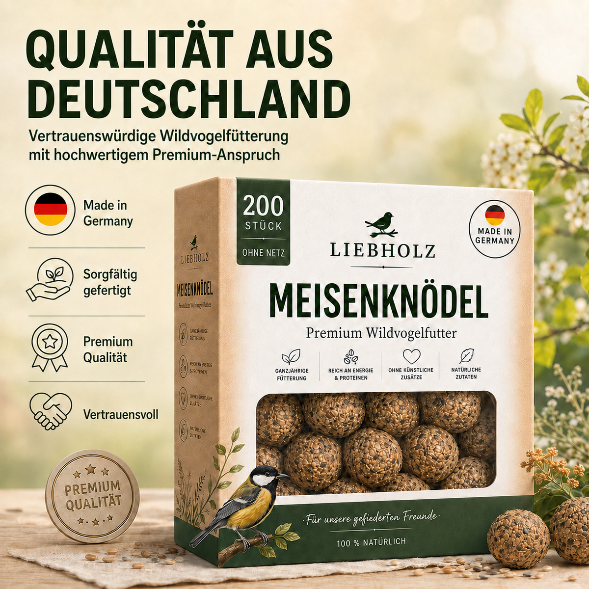Meisenknödel ohne Netz (200 Stück)